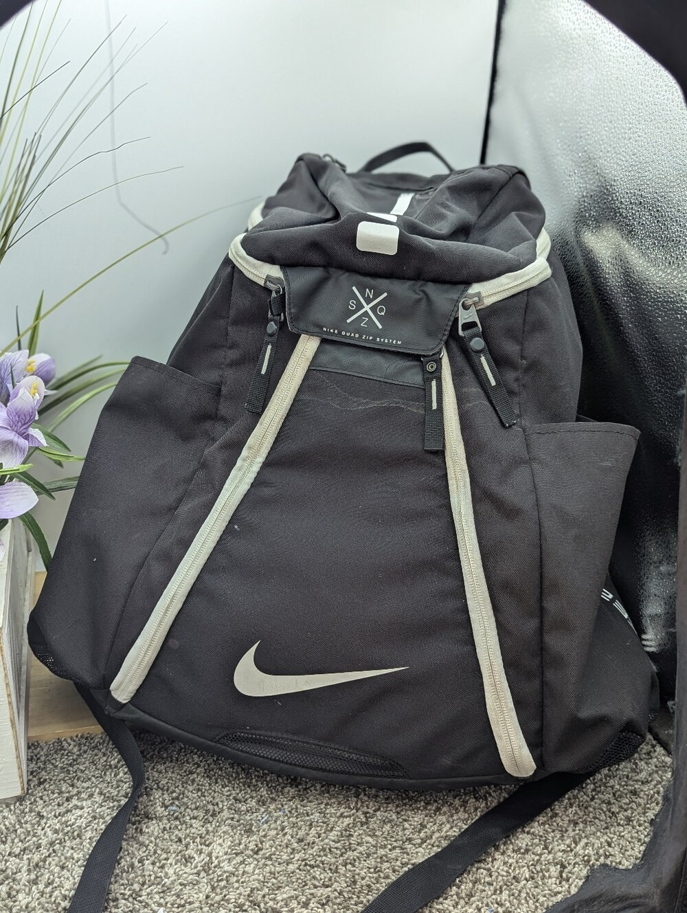 Nike Elite Quad Zip System Black Basketball Backpack